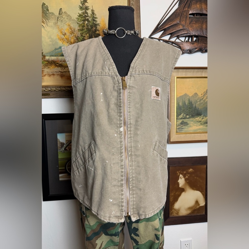 Vintage Carhartt Sherpa Lined Vest V13 Des Men's Large